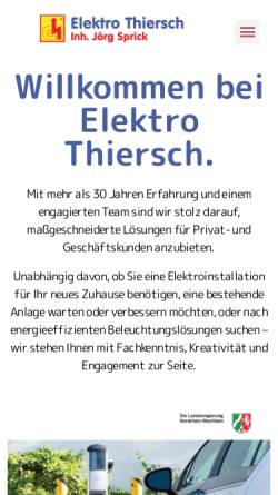 Vorschau der mobilen Webseite www.elektro-thiersch.de, Elektro Thiersch, Inh. Jörg Sprick