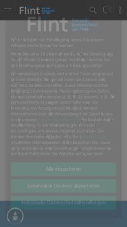 Vorschau der mobilen Webseite www.flint.de, Flint Bautenschutz GmbH