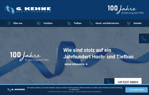 Vorschau von www.kehne-bauunternehmen.de, Gustav Kehne Bauunternehmen GmbH