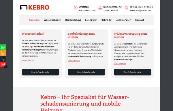 Vorschau von www.kebro.net, Kebro Bautrocknung GmbH & Co. KG