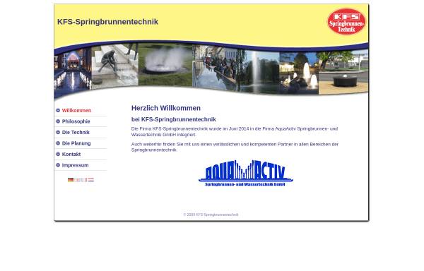 Vorschau von www.kfs-detmold.de, KFS Springbrunnentechnik Anlagenbau GmbH