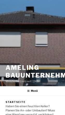 Vorschau der mobilen Webseite www.amelingbau.de, Maurermeister Ameling