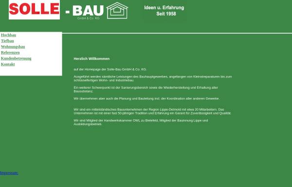 Vorschau von www.solle-bau.de, Solle-Bau GmbH & Co. KG