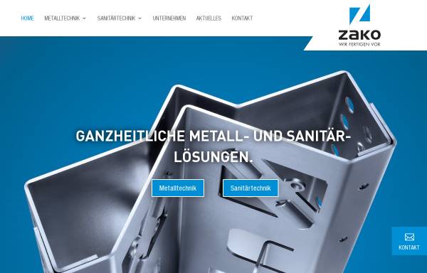 Vorschau von www.zako.de, zako Installationsfertigelemente GmbH