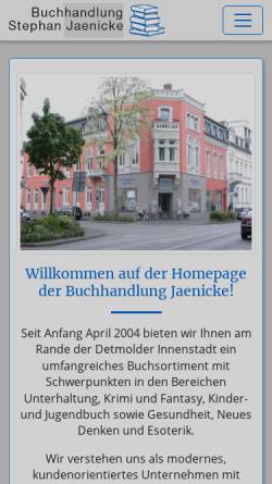 Vorschau der mobilen Webseite www.buch-jaenicke.de, Buchhandlung Stephan Jaenicke
