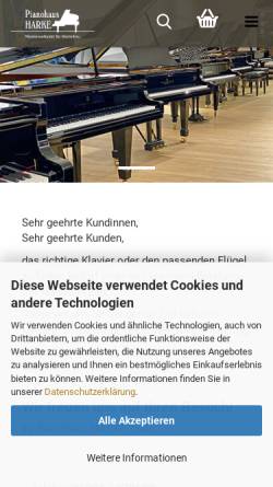 Vorschau der mobilen Webseite www.piano-harke.de, Pianohaus Harke GmbH