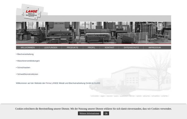 Vorschau von www.lange-detmold.de, Lange Metall und Blechverarbeitung GmbH & Co. KG