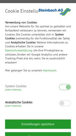 Vorschau der mobilen Webseite www.steinbach-ag.de, Steinbach AG