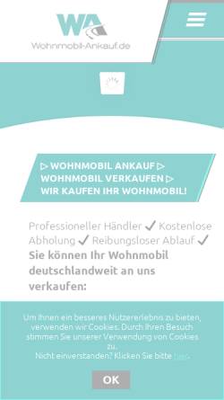 Vorschau der mobilen Webseite www.wohnmobil-ankauf.de, Wohnmobil-Ankauf.de
