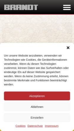 Vorschau der mobilen Webseite www.brandt-getraenke.de, Brandt Getränke Vertriebs-GmbH