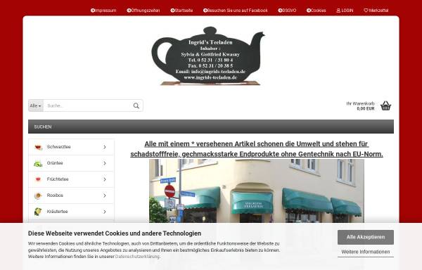 Vorschau von www.ingridsteeladen.de, Ingrids Teeladen
