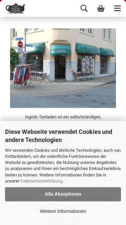 Vorschau der mobilen Webseite www.ingridsteeladen.de, Ingrids Teeladen