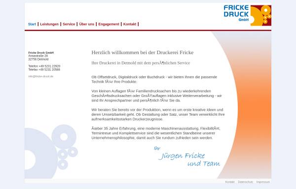 Vorschau von www.fricke-druck.de, Fricke Druck GmbH