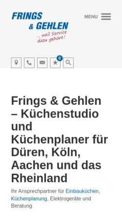 Vorschau der mobilen Webseite www.frings-gehlen.de, Frings und Gehlen