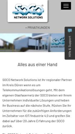 Vorschau der mobilen Webseite www.soco.net, SOCO Network Solutions GmbH