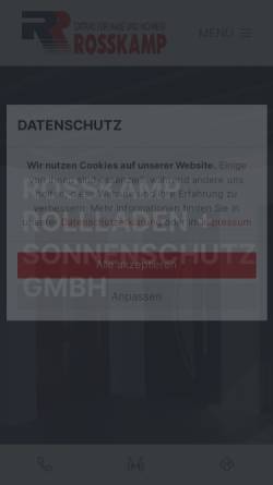Vorschau der mobilen Webseite rosskamp.de, Rolladen Rosskamp