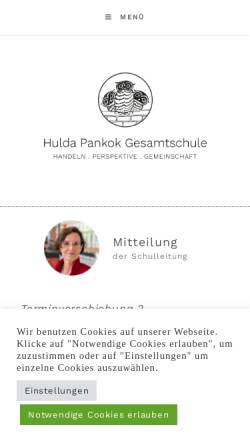 Vorschau der mobilen Webseite www.hulda-pankok-gesamtschule.de, Hulda Pankok Gesamtschule (Brinckmannstraße)