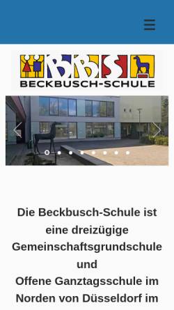 Vorschau der mobilen Webseite www.beckbuschschule.de, Gemeinschaftsgrundschule Gerhard Tersteegen (Beckbuschstraße)