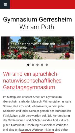 Vorschau der mobilen Webseite www.gymnasium-gerresheim.de, Gymnasium Gerresheim (Am Poth)