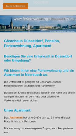 Vorschau der mobilen Webseite www.ferienwohnung-duesseldorf.eu, Gästehaus Hegger