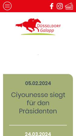 Vorschau der mobilen Webseite www.duesseldorf-galopp.de, Galopprennbahn