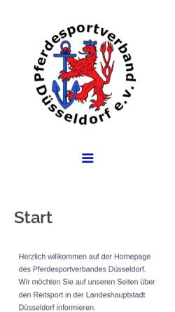 Vorschau der mobilen Webseite www.pferdesportverband-duesseldorf.de, Pferdesportverband Düsseldorf e.V.