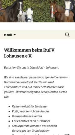 Vorschau der mobilen Webseite www.rufv-lohausen.de, Reit- und Fahrverein Lohausen e.V.