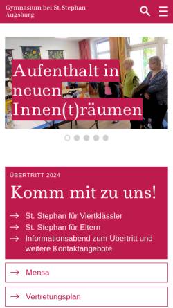 Vorschau der mobilen Webseite st-stephan.de, Gymnasium bei St. Stephan