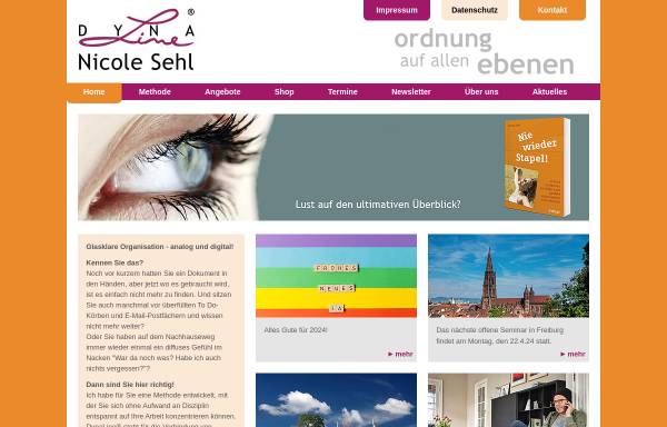 Vorschau von www.dynaline.de, DynaLine - Organisation im Büro; Nicole Sehl & Günther Rolf Sehl GbR