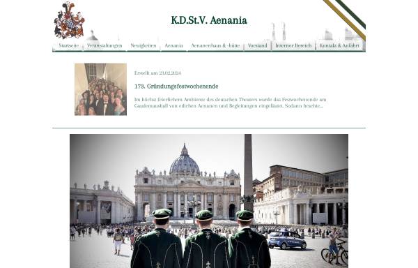 Vorschau von www.aenania.de, Katholische Deutsche Studentenverbindung Aenania im CV