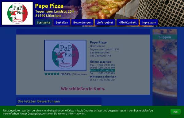 Vorschau von www.bringbutler.de, Papa-Pizza und Cook Wok
