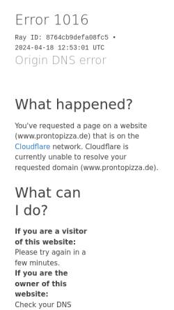 Vorschau der mobilen Webseite www.prontopizza.de, Pronto Pizza