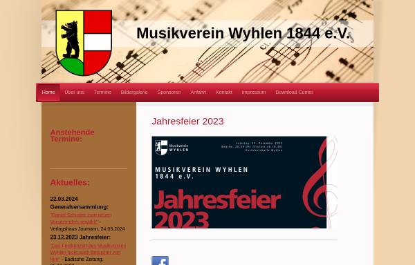 Vorschau von www.musikverein-wyhlen.eu, Musikverein Wyhlen 1844 e.V.