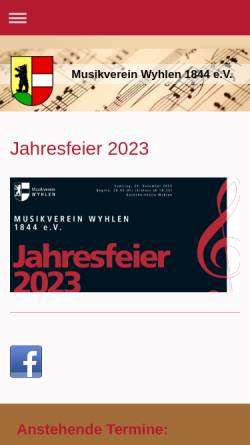 Vorschau der mobilen Webseite www.musikverein-wyhlen.eu, Musikverein Wyhlen 1844 e.V.