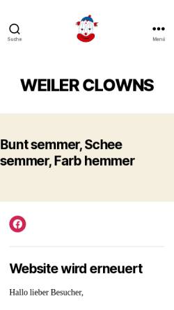 Vorschau der mobilen Webseite www.weiler-clowns.de, Weiler Clowns von 1972