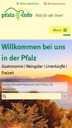 Vorschau der mobilen Webseite www.pfalz-info.com, Pfalz-info.com