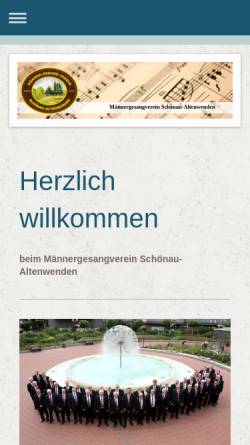 Vorschau der mobilen Webseite www.mgv-schoenau-altenwenden.de, Männergesangverein Schönau-Altenwenden