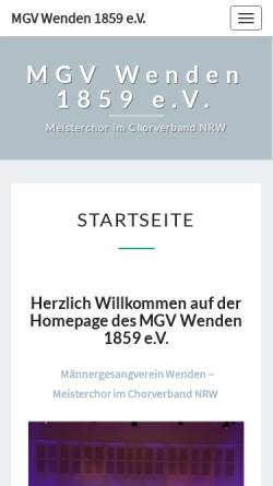 Vorschau der mobilen Webseite mgv-wenden.de, Männergesangverein Wenden