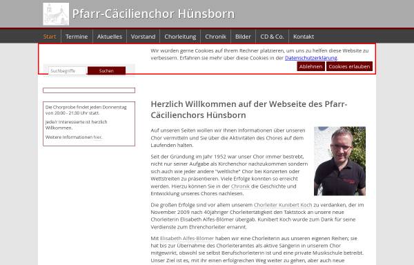 Vorschau von www.pfarr-caecilienchor.de, Pfarr-Cäcilienchor Hünsborn