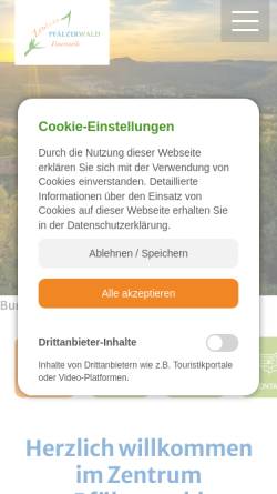 Vorschau der mobilen Webseite www.zentrum-pfaelzerwald.de, Werbegemeinschaft Zentrum Pfälzer Wald