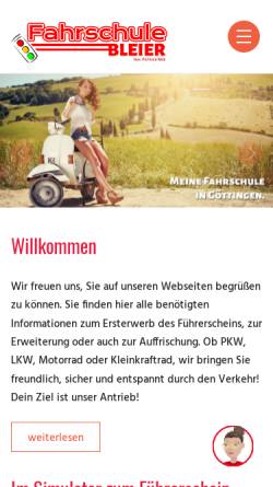 Vorschau der mobilen Webseite fahrschule-bleier.de, Fahrschule Bleier