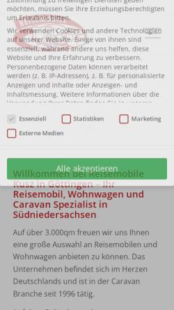 Vorschau der mobilen Webseite www.reisemobile-kusz.de, Freizeitfahrzeuge D. Kusz