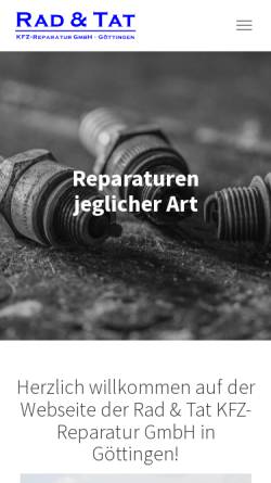 Vorschau der mobilen Webseite www.radundtat-goettingen.de, Rad & Tat KFZ-Reparatur GmbH
