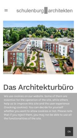 Vorschau der mobilen Webseite www.schulenburg-architekt.de, Architektenbüro Schulenburg