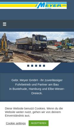 Vorschau der mobilen Webseite www.sand-meyer.de, Gebrüder Meyer GmbH