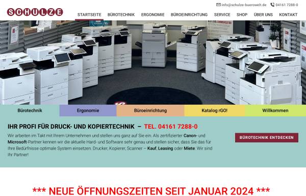 Vorschau von www.schulze-buerowelt.de, Helmut Schulze Moderne Bürowelt GmbH
