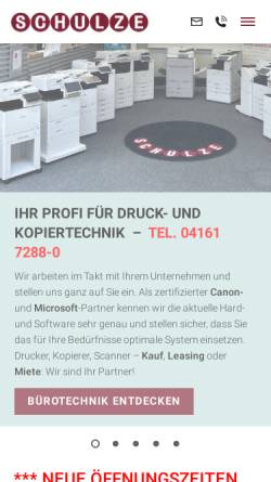 Vorschau der mobilen Webseite www.schulze-buerowelt.de, Helmut Schulze Moderne Bürowelt GmbH