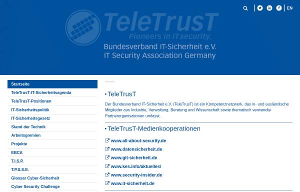 Vorschau von www.teletrust.de, TeleTrusT