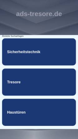 Vorschau der mobilen Webseite www.ads-tresore.de, ADS Tresore