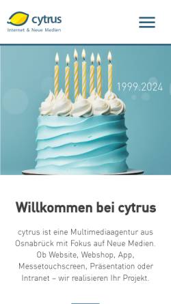 Vorschau der mobilen Webseite www.cytrus.de, Cytrus GmbH